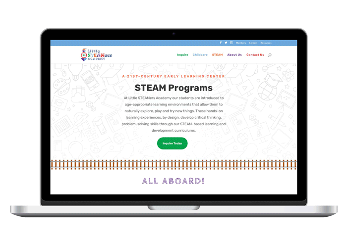 Little Steamers Academy Website STEAM Page