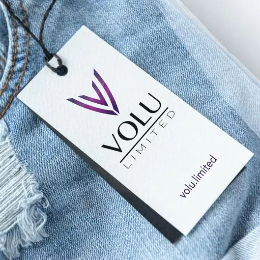 Volu Brand Printed on Clothing Tag